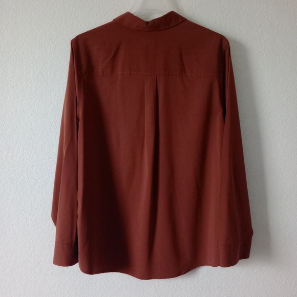 Chico's Women's Button Down Shirt Deep Burnt Orange size 2 - Picture 2 of 11